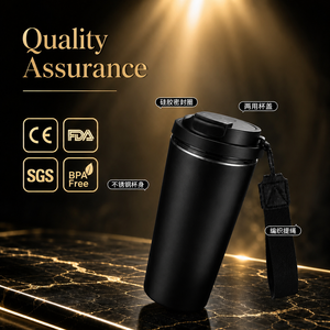 Tazza da Caffè Portatile in Acciaio Inossidabile con Coperchio a Doppio Uso e Cannuccia in PP per Ufficio e Viaggi - Product Image 2
