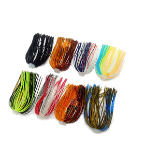 Appâts de pêche Flare Head Silicone Jupe en soie Plomb Bait Whisker Man Anti-Hanging parapluie <span class=keywords><strong>sensation</strong></span> jupes Leurres de pêche - Product Image 1