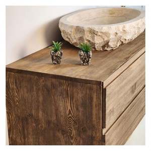 Solid Wood <b>Vintage</b> Style Bathroom Vanity Solid Wood Countertop Bathroom Cabinet High Waterproof Bathroom Vanity - Product Image 4