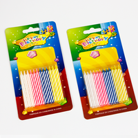 Bougies d'anniversaire en spirale rayées, 24 pièces, sans gouttes, inodores, multicolores, pour anniversaire, directement de l'usine