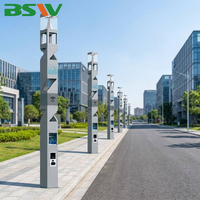 Lámpara Combinada Ornamental de Alta Calidad BSW, Farola Decorativa de Estilo Clásico con Base Dorada para Infraestructura Pública