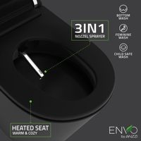 Toilette intelligente japonaise noire avec salle de bain, toilette intelligente mobile Skibidi pour salle de bain