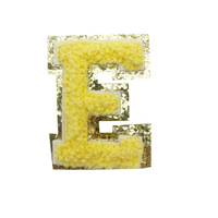 Vente en gros de tissu brodé patchs en chenille lettres fer patch arrière bande pour accessoires de vêtement bâton chapeaux serviettes tissu