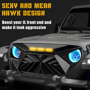 18-23สำหรับ JEEP Wrangler <span class=keywords><strong>Thunder</strong></span> หน้าจอด้านหน้าของผู้ชายกระจังหน้าแมลง JL Wrangler กระจังหน้าอุปกรณ์เสริมภายนอก - Product Image 6