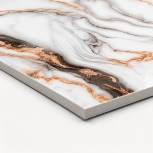 Carreaux de sol en porcelaine effet marbre <span class=keywords><strong>blanc</strong></span> mat 120x60 pour salon, avec veines dorées et gris foncé fluides - Product Image 2