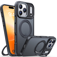 Étui de téléphone antichoc magnétique 2-en-1 en TPU et PC au design de luxe avec support rotatif pour iPhone 17 Pro Max 16 15