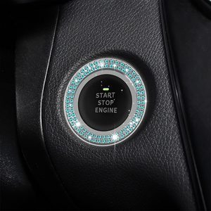 Car Bling <strong>Crystal</strong> Rhinestone Engine Start Ring Decals Car Push Start Button Cover Sticker Key Ignition <strong>Knob</strong> Bling Ring - Product Image 1