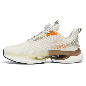 Zapatillas de running ligeras y transpirables de malla con hebilla giratoria, suela suave tipo palomitas, absorción de impactos, zapatillas casuales de verano con cordones - Product Image 1
