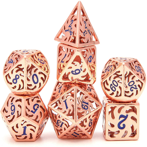 ชุดลูกเต๋าโลหะโลหะ D & D ล้อไฟลมกลวงทำจากโลหะตามสั่งเกมเล่นตามบทบาทดันเจี้ยน - Product Image 2