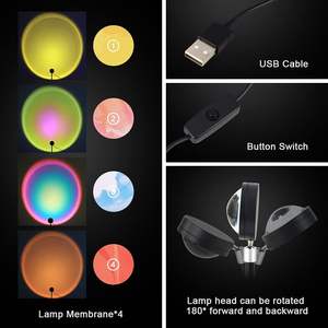 Lámpara de Pie LED Sunset con Control Remoto RGB de 16 Colores Regulables - Luz Nocturna Moderna para Decoración Festiva - Product Image 2