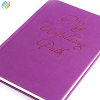 Cuaderno de Notas con Logotipo Personalizado, Tamaños A4, A5, A6, Cubierta de Tela Morada con Texto Impreso en Offset