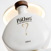 Botella de Vidrio Blanca Personalizada de 500 ml para Aceite de Oliva con Tapón de Corcho, Logotipo, Color y Forma Personalizables