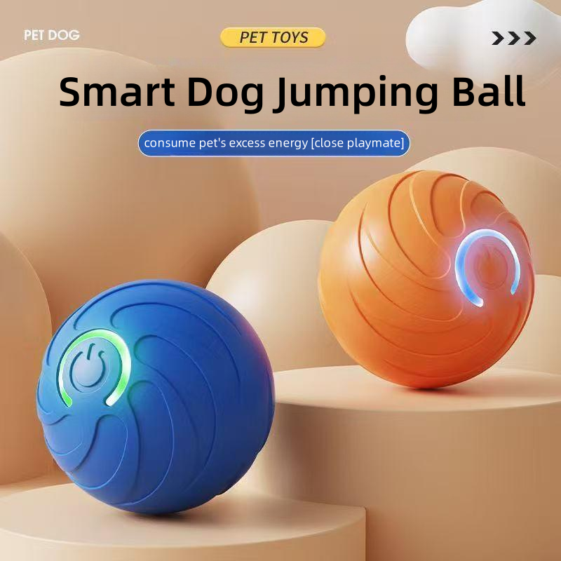 Bouncing Dog Toy Ball with Random Jump - Chew Resistant Interactive Puppy Ball for Fetch Training Indoor Outdoor Play