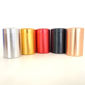 Wadah Penyimpanan Teh Logam Aluminium Kedap Udara Tahan Bau Kustom Stash Jar 60Ml 120Ml