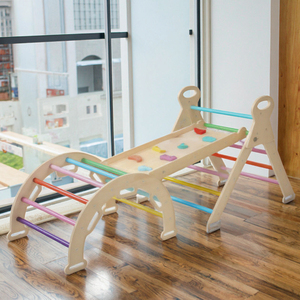 Juego <span class=keywords><strong>de</strong></span> Juguetes <span class=keywords><strong>de</strong></span> Escalada Montessori <span class=keywords><strong>de</strong></span> <span class=keywords><strong>Madera</strong></span> Ecológicos Plegables 7 en 1 para Niñas, Estructura <span class=keywords><strong>de</strong></span> Jungla para Patio Interior - Product Image 2