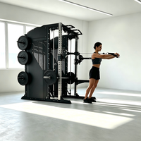 Ultimate Smith Machine Functional Trainer Power Rack avec barre de traction multi-positions et barre de lat pulldown pour club de musculation