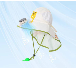 Sombrero de Sol con Ventilador Solar para Niños, con Protección para el Cuello, Logotipo Personalizado, Protección UV UPF50+, Gorra de Sol de Ala Ancha con Malla para Niños y Niñas, para Playa y Actividades al Aire Libre - Product Image 3