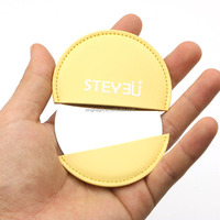 Miroir compact vide en cuir, unique, vierge, avec logo imprimé en soie par sublimation