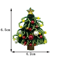 Patchs de Noël faits main en perles, brodés, motifs Père Noël, sapin, pain d'épices, cerf, ours, pour la décoration de vêtements et de sacs