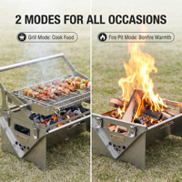 Barbecue rotatif au charbon de bois pour pique-nique en plein air 360 °   Barbecue rotatif en acier inoxydable