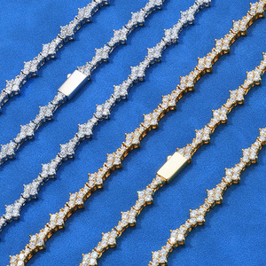 Luxury Bespoke Hip Hop Moissanite Tennis <b>Chain</b> Necklace 925 Silver <b>Iced</b> <b>Out</b> VVS Bling Jewelry Pass Diamond Tester - Product Image 4