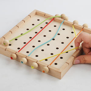 ของเล่นไม้เพื่อการเรียนรู้เพื่อการศึกษาสำหรับเด็กเด็กชายและเด็กหญิงกระดานยางเป็นสายร้อยลูกปัด - Product Image 3