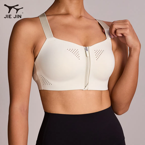 जिजिन कस्टम डिजाइन हल्के उच्च प्रभाव फ्रंट ज़िप एडजस्टेबल स्ट्रैप महिला फिटनेस के लिए स्पोर्ट्स ब्रा चला रही है - Product Image 2