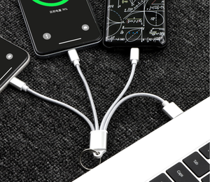 Câble de charge pour téléphone portable avec logo personnalisé, gravure imprimée, durable, <span class=keywords><strong>3</strong></span> en 1, porte-clés, chargeur <span class=keywords><strong>USB</strong></span> pour la promotion - Product Image 5