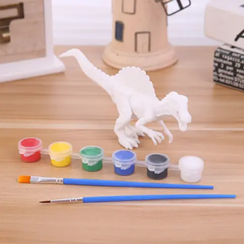 Seramik süslemeleri kendi, hazır boya dinozor diy garip yeni 3 d renk simülasyon modeli çocuk yaratıcı diy oyuncak