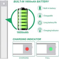 2025 USB-C Rechargeable 1200mAh capteur de mouvement lumière LED armoire Design moderne IP44 étanche éclairage de cuisine sans fil