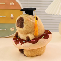 19cm Adorable Graduation Capybara Peluche Jouets en Donuts