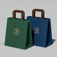 Sacs de courses en kraft recyclables robustes et personnalisables avec poignées en corde plates – Fournisseur d'usine pour les industries du vêtement et de la chaussure