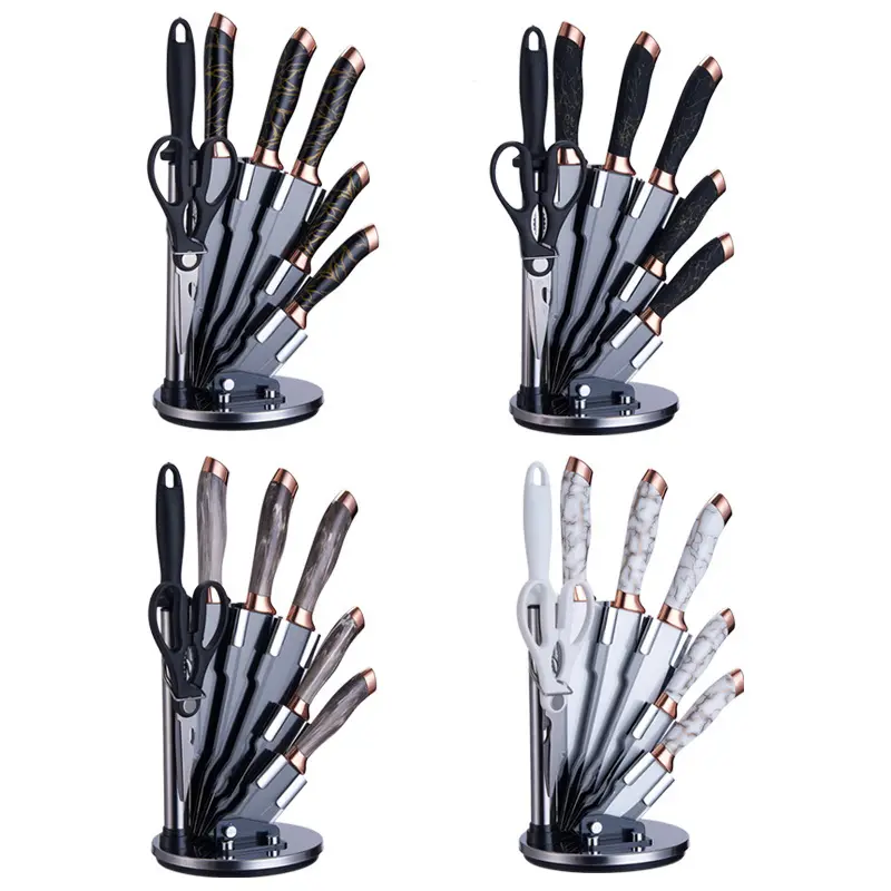 new design 8pcs Professional Kitchen Knife Chef Set, Stainless Steel, Dishwasher Safe