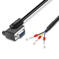 Niquelado 180 °   Cable de datos con terminal RS232 de 3 núcleos, conector hembra DB9, cable de conexión macho DB9
