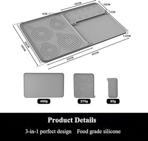 Tapis coulissant pour machine à crème glacée et machine à glace molle NC700/500/300-25 X 15, tapis de comptoir en silicone avec rainure de drainage - Product Image 4