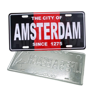 Logo personnalisé impression aluminium souvenir plaque d'immatriculation de voiture français <span class=keywords><strong>paris</strong></span> <span class=keywords><strong>france</strong></span> plaque d'immatriculation de voiture - Product Image 5