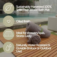Tapis de douche et de bain en teck de qualité supérieure, plateforme en bois antidérapante pour spa, sauna, piscine, bain à remous, plage, pour l'intérieur et l'extérieur