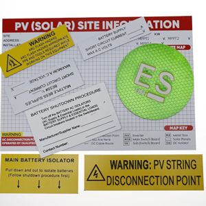 Kits de etiquetas solares LB1 para etiqueta de trafolito de sistema solar con cinta adhesiva ABS grabado impermeable resistente a los rayos UV - Product Image 3