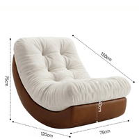 Fauteuil à bascule Tenghang Moon, canapé inclinable en suède avec ottoman pour salon, chambre à coucher, meubles de relaxation