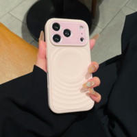 Protection d'objectif en silicone liquide avec attraction magnétique et coque de téléphone durable pour la série iPhone 17 Pro Max
