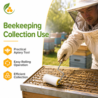 Imkerei-Honig-Entdeckelungsroller mit Holzgriff, Kunststoff-Nadelroller, Propolis-Erntegerät für Bienenzucht