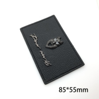 Vente en gros de marque compétitive logo en métal personnalisé avec écussons et étiquettes en cuir PU pour denim