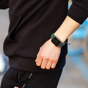 สายนาฬิกา Apple Watch แบบถักมือ สีเขียวและน้ำเงิน ดีไซน์แบบกำไลข้อมือ แฟชั่นสำหรับสมาร์ทวอทช์ Apple Watch - Product Image 3