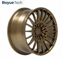 Jantes en alliage forgées monobloc 16-24 pouces, finition bronze mat, à rayons multiples fins, PCD 5x108 5x112 5x114.3 5x115 5x120 5x130, pour tuning