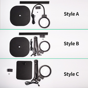 <span class=keywords><strong>Lampe</strong></span> de table à LED 10 X avec 3 modes de couleur, intensité réglable, loupe de sol réglable en hauteur avec pince, support lumineux pour travaux manuels et réparations - Product Image 2