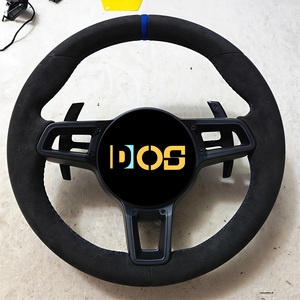 Volant en cuir pleine fleur pour <span class=keywords><strong>Porsche</strong></span> Panamera Cayenne Macan Cayman Boxster <span class=keywords><strong>Taycan</strong></span> 918 911 981 718 958 - Product Image 2
