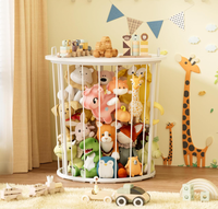 Grande table de rangement pour animaux en peluche, bac de rangement robuste en métal pour jouets d'enfants, support pour animaux de la ferme en peluche, organisateur de jouets en peluche