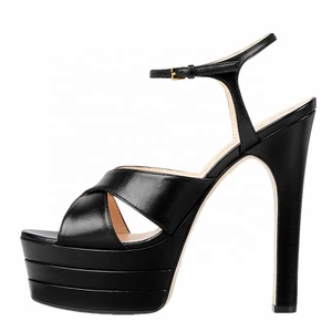 Cross Straps Women's Mixed Color Shoes High <b>Heel</b> Platform Peep <b>Toe</b> Sandals Summer Club Ladies Dancer Pumps - Product Image 3