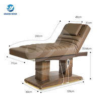Lit de beauté électrique professionnel à 4 moteurs, design incurvé, pour extensions de cils, table de massage, canapé de massage, spa facial et soins des cils