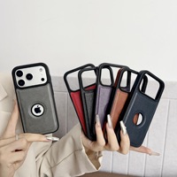 Étui de téléphone portable de luxe en cuir rétro avec surpiqûres, antichoc en TPU pour iPhone 17 Pro Max 16 15 Plus Funda